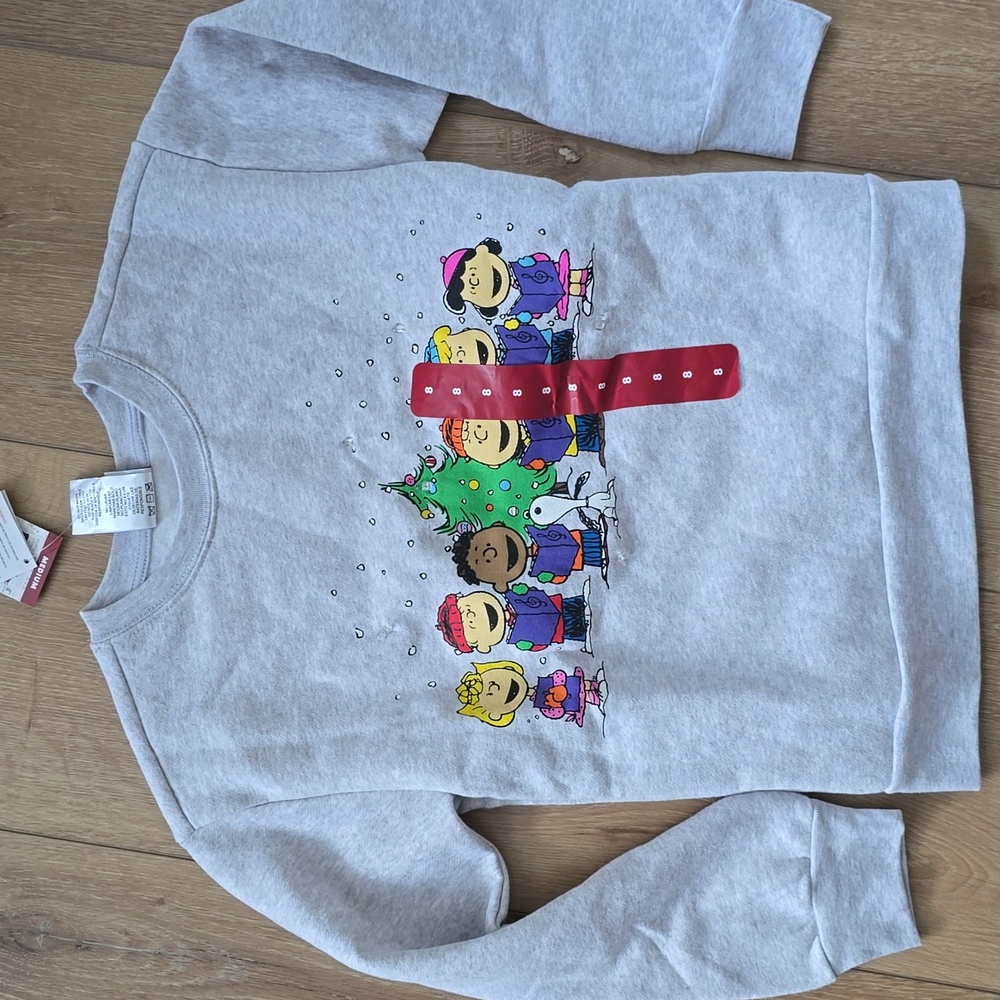 Peanuts Christmas Light Up Sweatshirt Size 8 Or 10 Fleece Lined Ugly Sweater